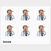 Sleepy Doctor On Duty Sticker スクエアシール (シート)