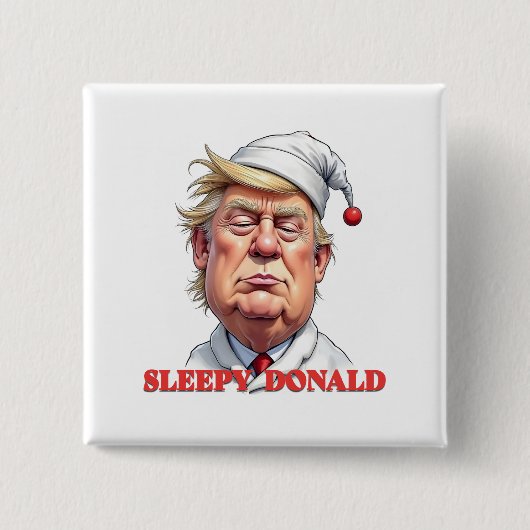 Sleepy Donald – A Subtle Political Caricature 缶バッジ (正面)