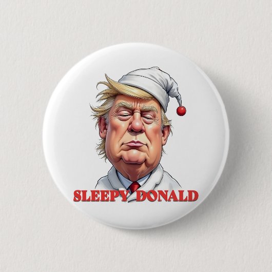 Sleepy Donald – A Subtle Political Caricature 缶バッジ (正面)