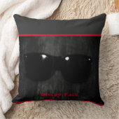 Sleepy Face: "BOLD" Black - Cotton T-Shirt クッション (ブランケット)