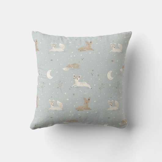 Sleepy Fawn Night Throw Pillow クッション (裏面)