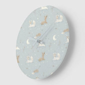 Sleepy Fawn Night Wall Clock ラージ壁時計 (傾斜)