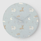 Sleepy Fawn Night Wall Clock ラージ壁時計 (正面)