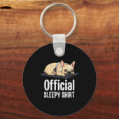 Sleepy French Bulldog Funny Dog Lovers Men Women K キーホルダー (正面)