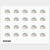 Sleepy Frog Sticker Cute Tired Frog Meme Aesthetic ラウンドシール (シート)