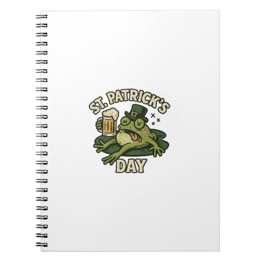 Sleepy Funny Frog St.Patrick's Day ノートブック (正面)