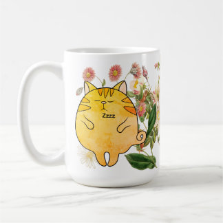 Sleepy Ginger Cat コーヒーマグカップ
