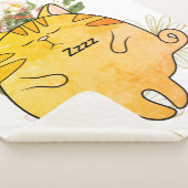Sleepy Ginger Cat シェルパブランケット (3/4)