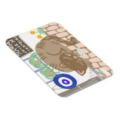 Sleepy Greek Taverna Cat Mediterranean Scene マグネット (右側)