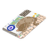 Sleepy Greek Taverna Cat Mediterranean Scene マグネット (左側)