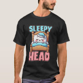 Sleepy Head Cute Bedtime Cartoon Tシャツ (正面)