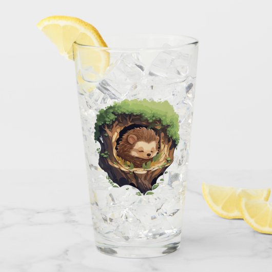 Sleepy hedgehog タンブラーグラス (アイス正面)