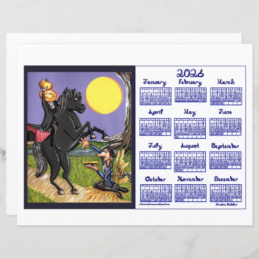 Sleepy Hollowing Inspired 2026 Calendar Paper (正面/裏面)