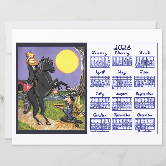 Sleepy Hollowing Inspired 2026 Calendar Paper  (正面)