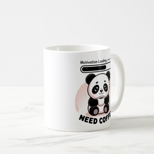 Sleepy Kawaii Panda Motivation Loading  コーヒーマグカップ (正面右)