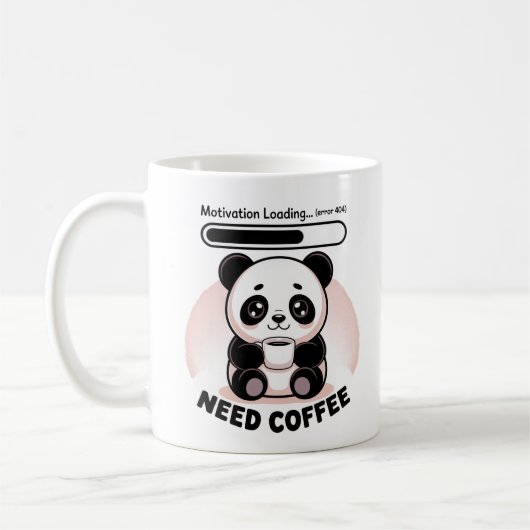 Sleepy Kawaii Panda Motivation Loading  コーヒーマグカップ (左)