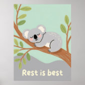 Sleepy Koala Calm Nursery Art ポスター (正面)