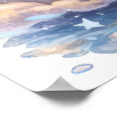 Sleepy Little Monster Cute Dino Poster ポスター (角)