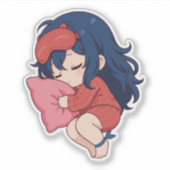 Sleepy Mita Chibi Cute Anime シール (正面)