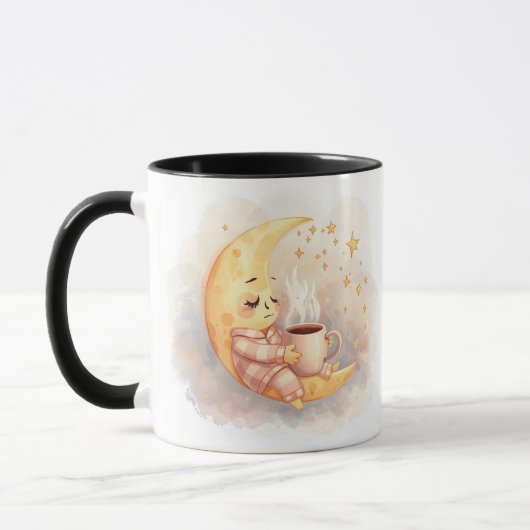 Sleepy Moon Coffee Mug – Cozy Night Dream マグカップ (左)