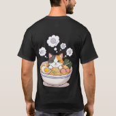 Sleepy Moon with Teddy Bear – Bedtime Pastel Carto Tシャツ (裏面)