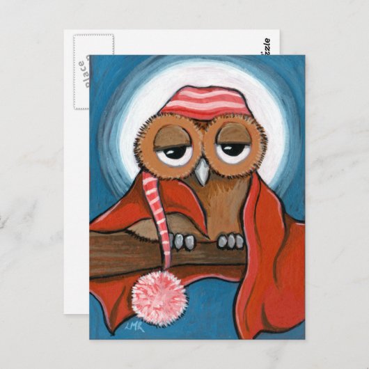 Sleepy Owl Postcard ポストカード (正面/裏面)