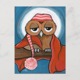 Sleepy Owl Postcard ポストカード