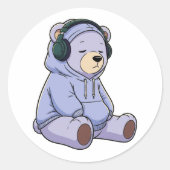 Sleepy Panda Hugging Coffee Mug – Cozy Vibes ラウンドシール (正面)