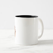 Sleepy Red fox Mug, 'Five More Minutes' Cup" ツートーンマグカップ (正面右)