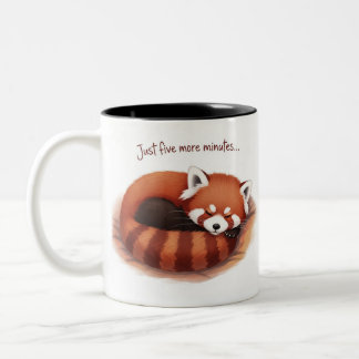 Sleepy Red fox Mug, 'Five More Minutes' Cup" ツートーンマグカップ