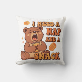 Sleepy Retro Bear Comfort Square Pillow クッション