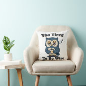 Sleepy Retro Owl Square Throw Pillow クッション (椅子)