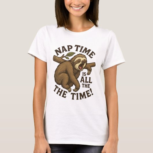 Sleepy Sloth Funny Tシャツ (正面)
