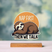 Sleepy Sloth Quote Vintage Cute Lazy Animal Shirt  アクリルサイン (ニュートラル)
