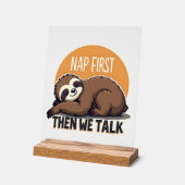 Sleepy Sloth Quote Vintage Cute Lazy Animal Shirt  アクリルサイン (傾斜)