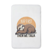 Sleepy Sloth Quote Vintage Cute Lazy Animal Shirt  バスマット (正面縦)