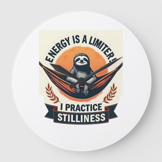 Sleepy Sloth Vintage Funny Introvert Shirt 2 ラージ壁時計 (正面)