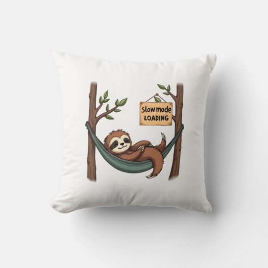 Sleepy Sloth Vintage Funny Lazy Animal Art 2 クッション (正面)