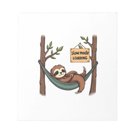 Sleepy Sloth Vintage Funny Lazy Animal Art 2 ノートパッド (正面)