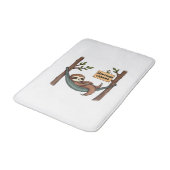 Sleepy Sloth Vintage Funny Lazy Animal Art 2 バスマット (アングル)