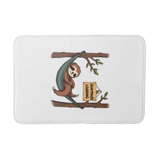 Sleepy Sloth Vintage Funny Lazy Animal Art 2 バスマット (正面)
