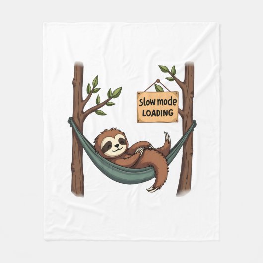 Sleepy Sloth Vintage Funny Lazy Animal Art 2 フリースブランケット (正面)
