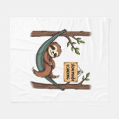 Sleepy Sloth Vintage Funny Lazy Animal Art 2 フリースブランケット (正面(横))
