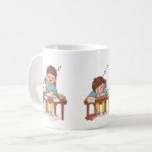 Sleepy Studying Child Mug – Children’s Day Mug コーヒーマグカップ (正面左)