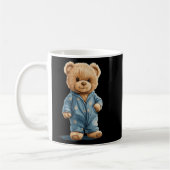 Sleepy Teddy Bear In Comfy Pajamas For Boys And Gi コーヒーマグカップ (左)