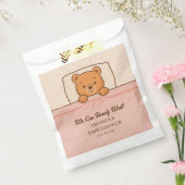 Sleepy Teddy Bear Light Pink Baby Shower フェイバーバッグ (封をした状態)