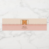 Sleepy Teddy Bear Light Pink Baby Shower ペットボトルラベル (シングルラベル)
