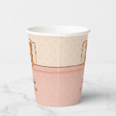 Sleepy Teddy Bear Light Pink Baby Shower 紙コップ (右)