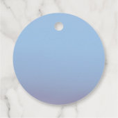 Sleepy Teddy Bear Moon Soft Blue Baby Shower フェイバータグ (裏面)