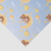 Sleepy Teddy Bear Moon Soft Blue Baby Shower 薄葉紙 (詳細)